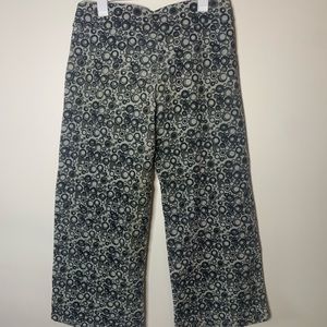 Unique wide leg mid rise corduroy circle print